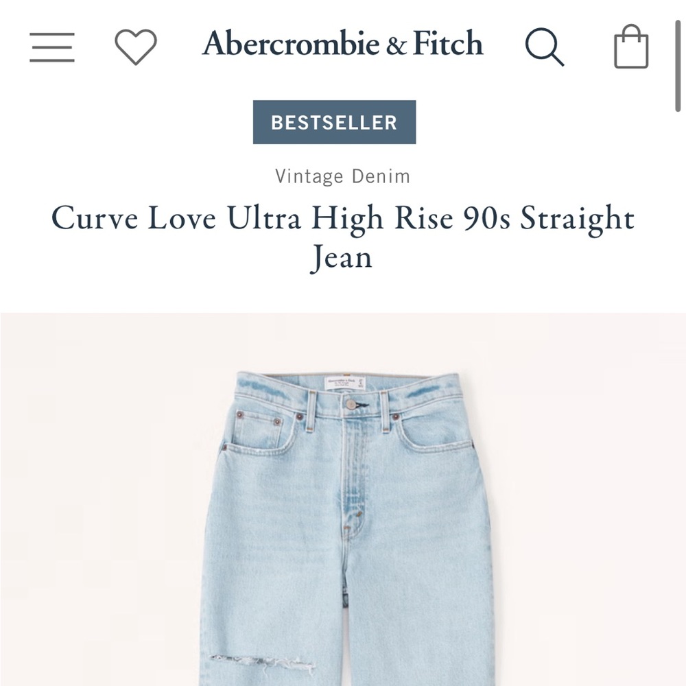 Curve Love Ultra High Rise 90s Straight Jean size 26